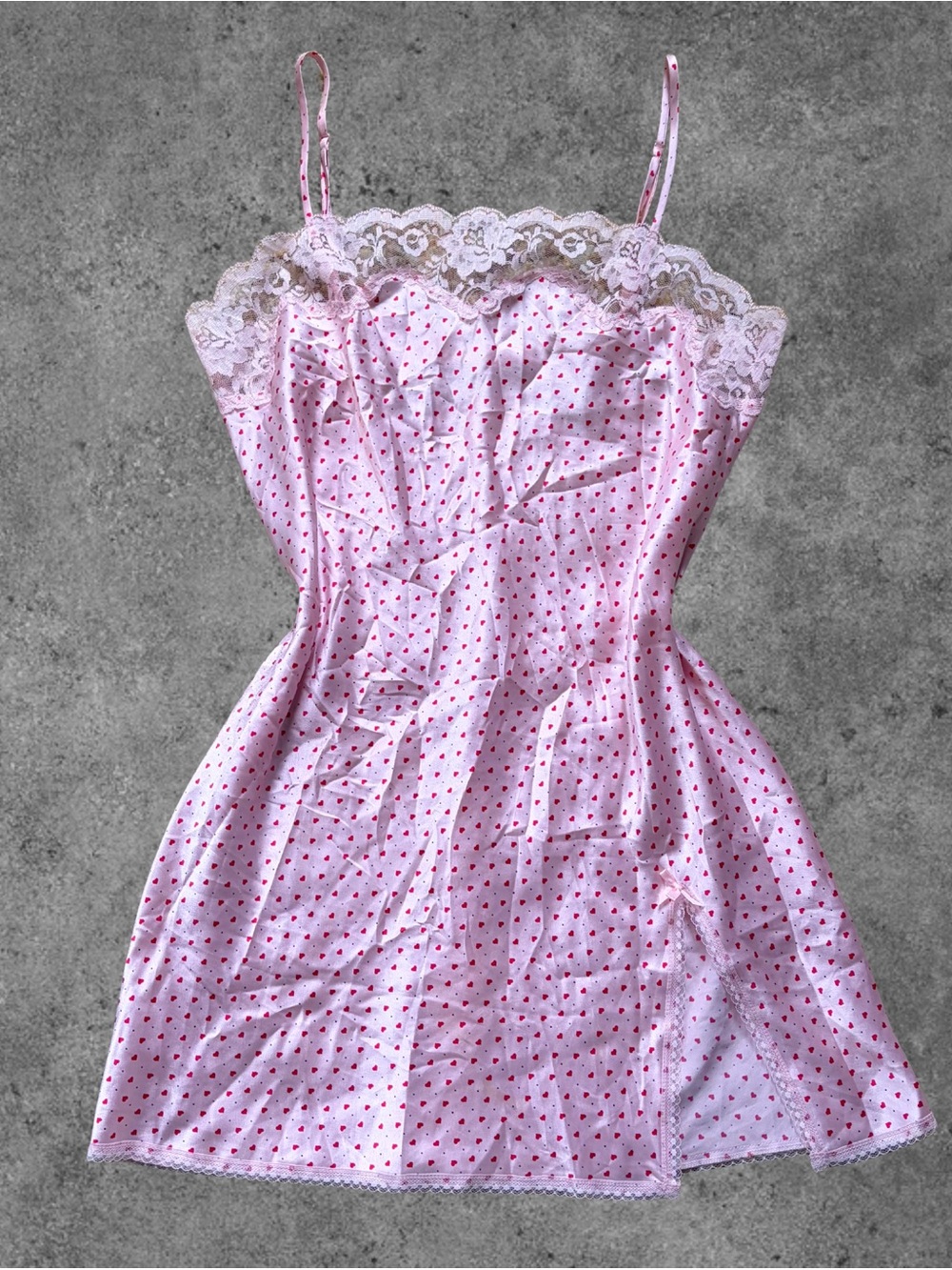 Y2K Victoria’s Secret Pink Hearts Slip Dress